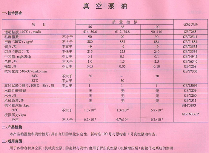 100號(hào)真空泵油